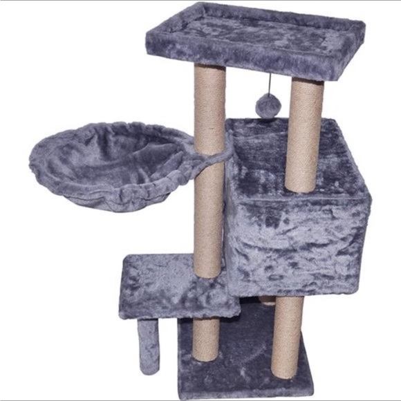 Cat tower Furniture Jute-Covered Scratching Posts with a Ball Active - Picture 3 of 7